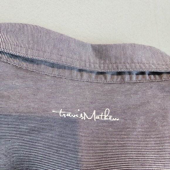 Travis Mathew Micro Stripe Golf Polo Short Sleeve Purple White Active Prep XXXL - Picture 5 of 12